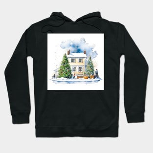 Winter Home Scene - Christmas Hoodie